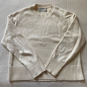 Everlane Cream Cotton Crewneck Sweater